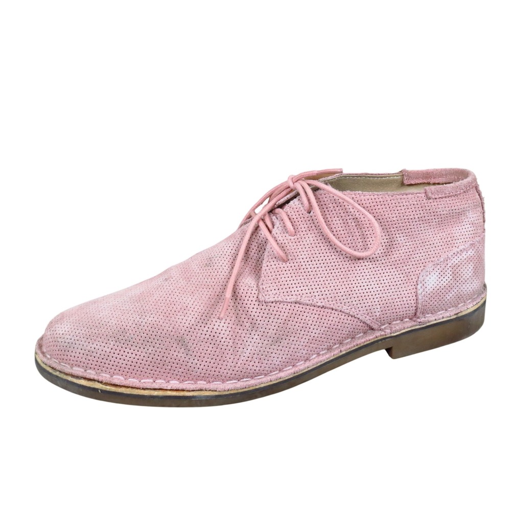 Kenneth Cole Reaction Desert Chukka Mens Boots 12 Dress Pink Perforated Suede